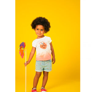 T-shirt κοντομάνικο με φαντεζί σχέδιο φρούτων για κορίτσι μωρό 