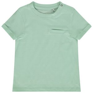 Κοντομάνικο μπλουζάκι μονόχρωμο effet texturé για bebe αγόρι 