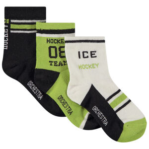 Lot de 3 paires de chaussettes motifs hockey pour garçon 