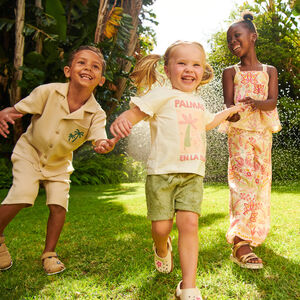 Σύνολο 2 τεμαχίων μπλούζα + σορτσάκι με σχέδιο φοίνικες για μωρό κορίτσι 