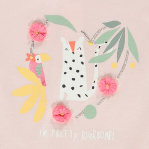 Κοντομάνικο μπλουζάκι με σχέδιο λουλούδια 3D για bebe κορίτσι 