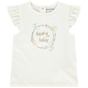 Κοντομάνικο μπλουζάκι με 3D πεταλούδες για μωρό κορίτσι 