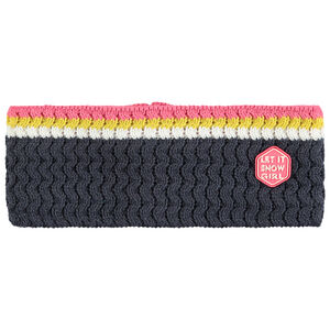 Κεφαλοτύλι σκι πλεκτό φαντεζί με badge για κορίτσι 