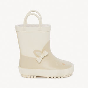 Γαλότσες βροχής με σχέδιο λαγουδάκι και χερούλια για κορίτσι μωρό 