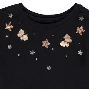 T-shirt μακρυμάνικο από φαντεζί jersey για κορίτσι 