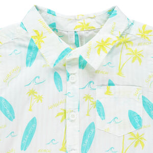 Πουκάμισο κοντομάνικο με σανίδες και φοίνικες σχέδια 