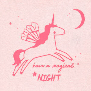 Πιτζάμα βελουτέ ροζ με σχέδιο μονόκερος για κορίτσι 