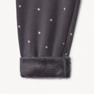 Μακρύ παντελόνι με επένδυση και λαμπερά πουά για bebe κορίτσι 