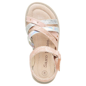 Πέδιλα με ιριδίζοντα και μεταλλιζέ λουράκια, μεγέθη από 24 έως 29 