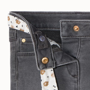 Jean droit avec ceinture fleurie à nouer pour bébé fille 