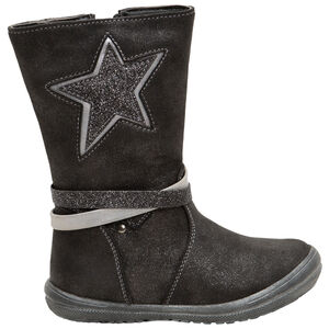 Μπότες με γυαλιστερή επικάλυψη και ασημένιο αστέρι στο πλάι 