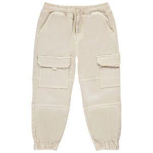 Παντελόνι cargo με τσέπες και εφέ denim για αγόρι 