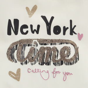 Φούτερ με κουκούλα molleton με σχέδιο από παγιέτες για κορίτσι 