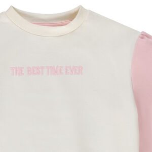 "Φούτερ με εφέ color block και κέντημα για κορίτσι" 