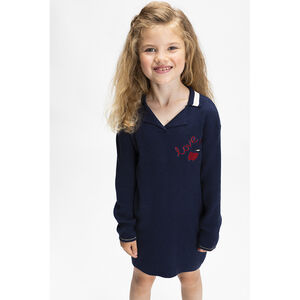 Robe manches longues en tricot effet côtelé fille 