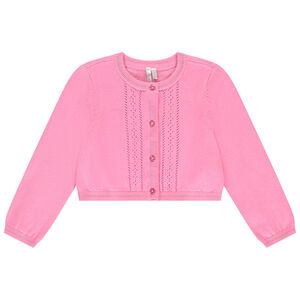 Ζακέτα μακρυμάνικη από πλεκτό και με σχέδιο αζούρ για μωρό κορίτσι 