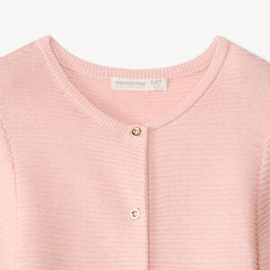 Gilet manches longues en tricot uni pour fille  