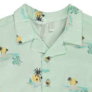 Πουκάμισο κοντομάνικο με print νησιά για bebe αγόρι 