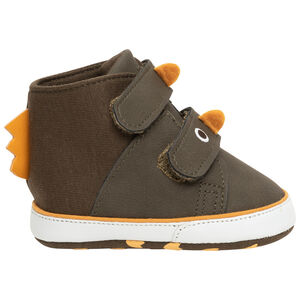 Αθλητικά παπούτσια ψηλά πάνινα με σκρατς και σχέδιο δεινόσαυρο 