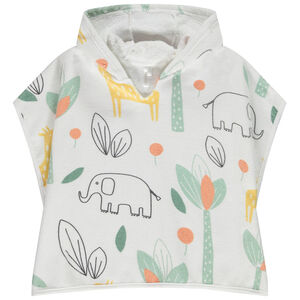 Κάπα μπάνιου με κουκούλα από σφουγγάρι με print jungle για bebe αγόρι 