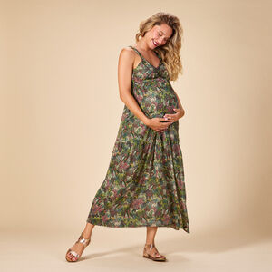 Μακριά αμάνικη φόρεμα με σχέδιο ζούγκλας για γυναίκες 