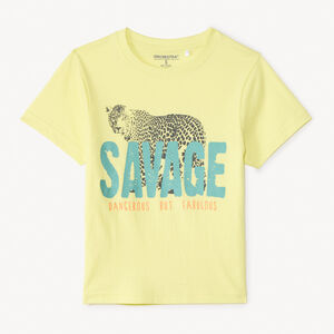 T-shirt με κοντά μανίκια, μονόχρωμο με φανταστικό σχέδιο για αγόρι 