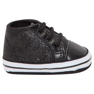 Μαύρα μποτάκια με παγιέτες και κορδόνια 