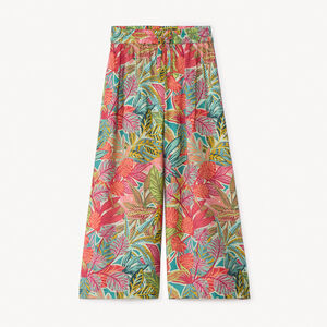 Φαρδύ και ρέον παντελόνι με σχέδιο φαντασίας για κορίτσι 