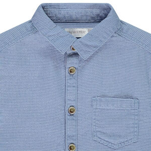 Πουκάμισο μακρυμάνικο με εφέ κηρήθρας για αγόρι 