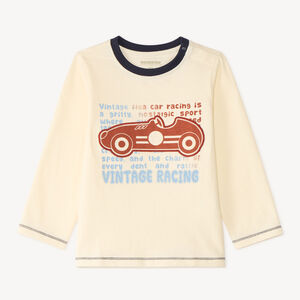 T-shirt μακρυμάνικο για αγόρια με τύπωμα αυτοκινήτου αγώνων 