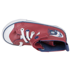 Baskets montantes à lacets et scratch print casque 