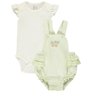 Σύνολο 2 τμχ. με ριγέ βαμβακερή φόρμα για κορίτσι μωρού 