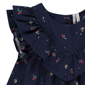 Ensemble tunique en twill imprimé fantaisie et legging en côtes pour bébé fille 