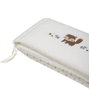 Προστατευτικό Κούνιας Διπλής Όψης Από Βελούδο Εκρού - Βασιλιάς του Δάσους 