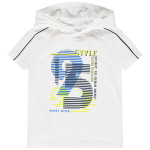 T-shirt κοντομάνικο με κουκούλα κρουαζέ για αγόρι Main T-shirt κοντομάνικο με κουκούλα κρουαζέ για αγόρι