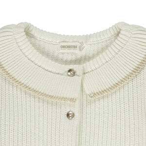 Ζακέτα με κολάρο από πλεκτό σε μονόχρωμο σχέδιο για κορίτσι 