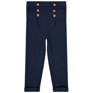 Legging uni pour bébé fille à boutons fantaisie Main Legging uni pour bébé fille à boutons fantaisie