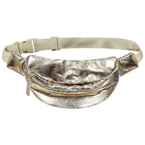 Χρυσή τσάντα μέσης από υφασμάτινο με μεταλλικό εφέ 