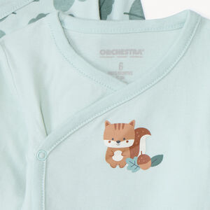 Σετ 7 bodies με μακριά μανίκια από jersey με σχέδια δάσους για bebe αγόρι και διαφορετικά ανοίγματα ανάλογα με την ηλικία 