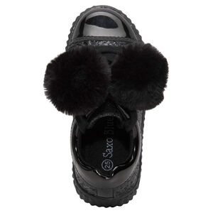 Μαύρα αθλητικά παπούτσια με παγιέτες και πον-πον 