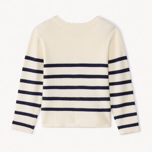 Ζακέτα πλεκτή κοτλέ ριγέ για bebe κορίτσι 