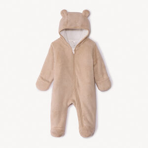 Combi pilote sherpa μονόχρωμο με 3D αυτιά αρκούδας για bebe αγόρι 