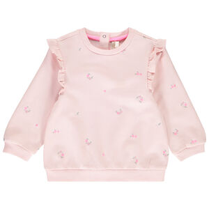 Φούτερ με κέντημα και βολάν για μωρό κορίτσι 