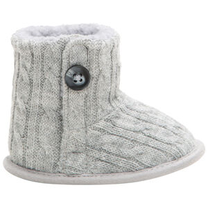 Μισές μπότες από πλεκτό με πλεξούδες και εσωτερική επένδυση 