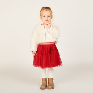 Gilet en fausse fourrure avec rosaces pour bébé fille 