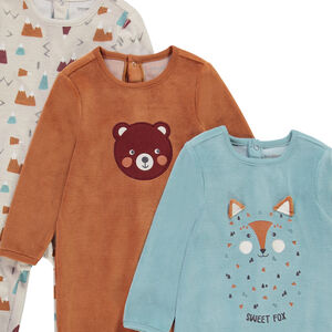 Σετ από 3 Φορμάκι βελουτέ σχέδιο αρκούδα/αλεπού για bebe αγόρι 