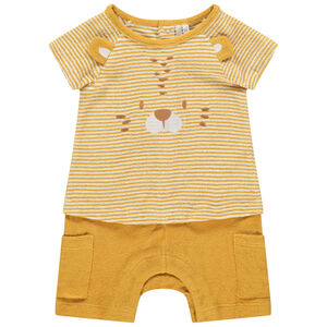 Combi κοντό effet 2 σε 1 ριγέ και τσέπες 