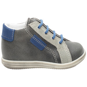 Μποτάκια από δέρμα με κορδόνια και πινελιές μπλε 