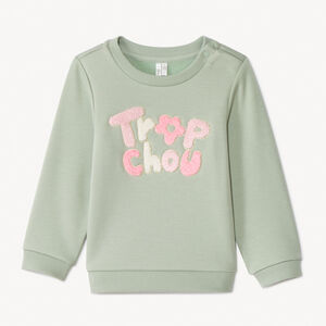 Sweat molleton à patchs bouclettes pour bébé fille 