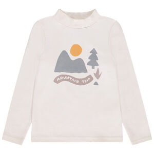 Πλεκτό μπλουζάκι με ψηλό λαιμό και φαντεζί τύπωμα για αγόρι 